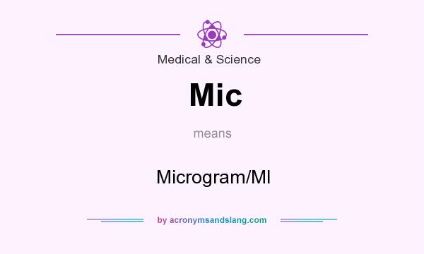 What does Mic mean? It stands for Microgram/Ml