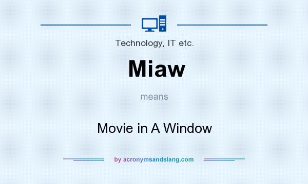 What does Miaw mean? It stands for Movie in A Window