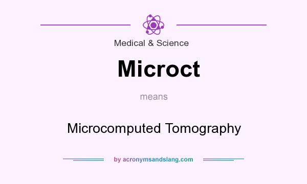 What does Microct mean? It stands for Microcomputed Tomography
