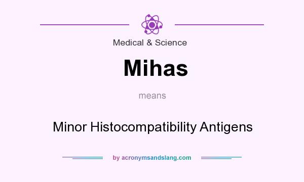 What does Mihas mean? It stands for Minor Histocompatibility Antigens