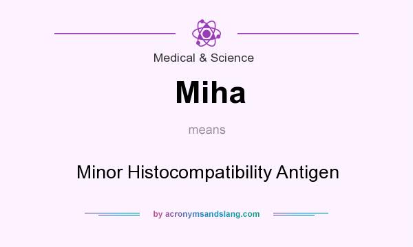 What does Miha mean? It stands for Minor Histocompatibility Antigen