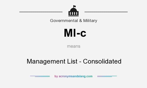 What does Ml-c mean? It stands for Management List - Consolidated