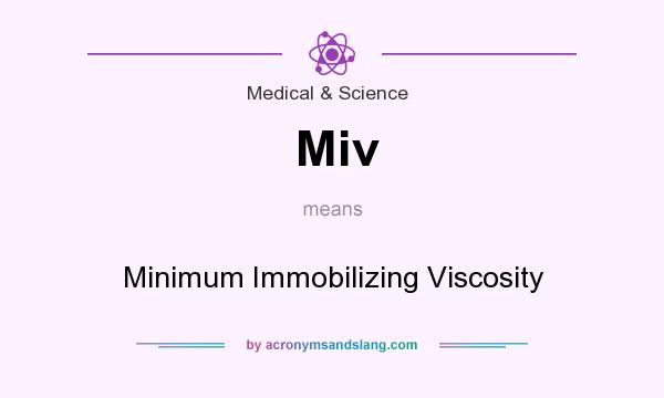 What does Miv mean? It stands for Minimum Immobilizing Viscosity