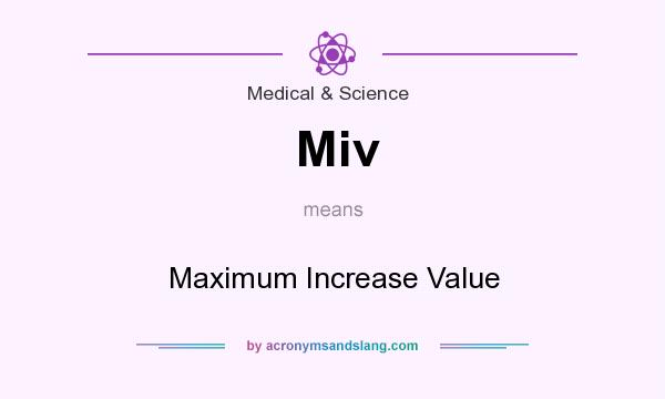 What does Miv mean? It stands for Maximum Increase Value