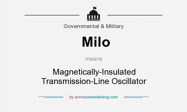 What does Milo mean? It stands for Magnetically-Insulated Transmission-Line Oscillator