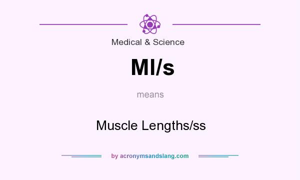 What does Ml/s mean? It stands for Muscle Lengths/ss
