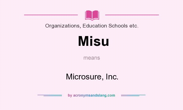 What does Misu mean? It stands for Microsure, Inc.