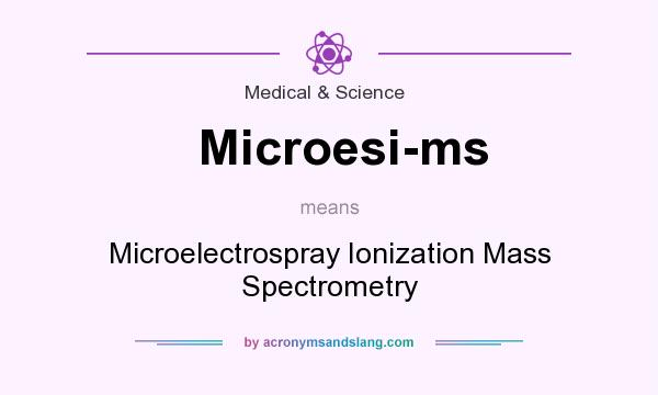 What does Microesi-ms mean? It stands for Microelectrospray Ionization Mass Spectrometry