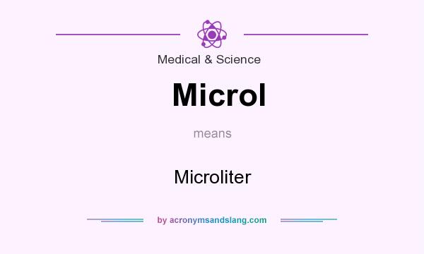 What does Microl mean? It stands for Microliter