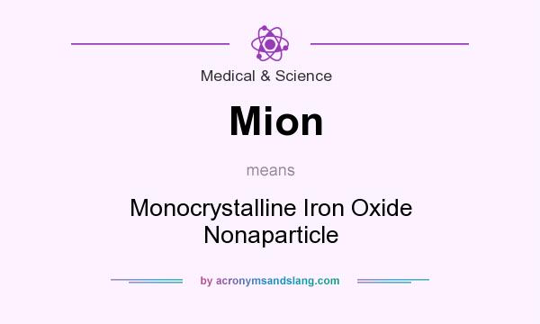 What does Mion mean? It stands for Monocrystalline Iron Oxide Nonaparticle