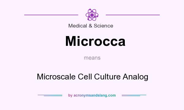 What does Microcca mean? It stands for Microscale Cell Culture Analog