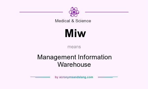 What does Miw mean? It stands for Management Information Warehouse