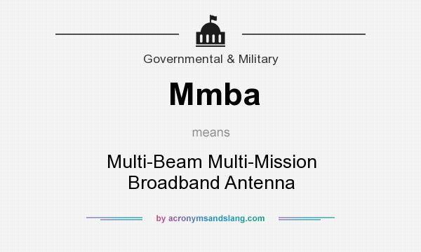What does Mmba mean? It stands for Multi-Beam Multi-Mission Broadband Antenna