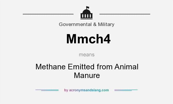 What does Mmch4 mean? It stands for Methane Emitted from Animal Manure