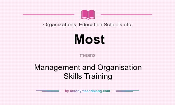 What does Most mean? It stands for Management and Organisation Skills Training