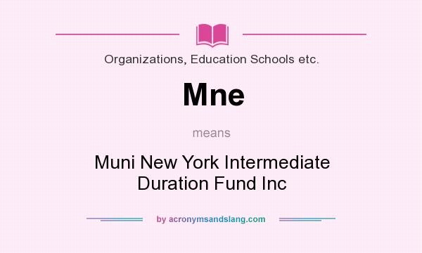 What does Mne mean? It stands for Muni New York Intermediate Duration Fund Inc