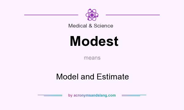 What does Modest mean? It stands for Model and Estimate