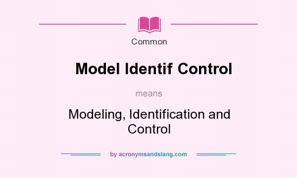 What does Model Identif Control mean? It stands for Modeling, Identification and Control