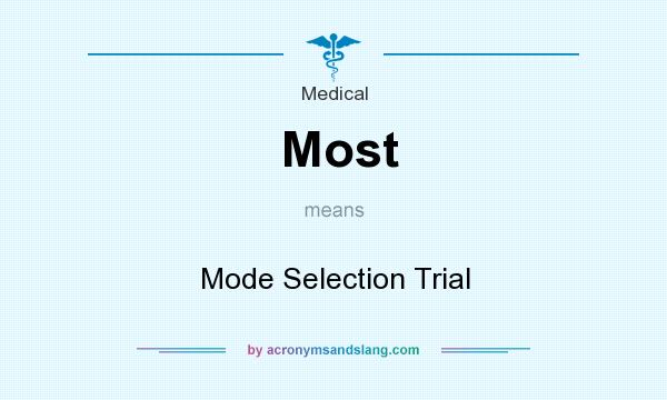 What does Most mean? It stands for Mode Selection Trial