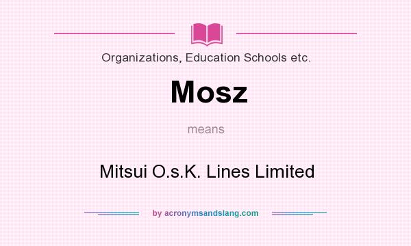 What does Mosz mean? It stands for Mitsui O.s.K. Lines Limited