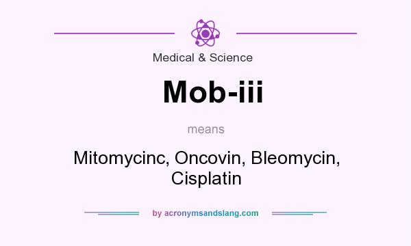 What does Mob-iii mean? It stands for Mitomycinc, Oncovin, Bleomycin, Cisplatin