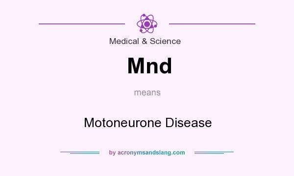 What does Mnd mean? It stands for Motoneurone Disease