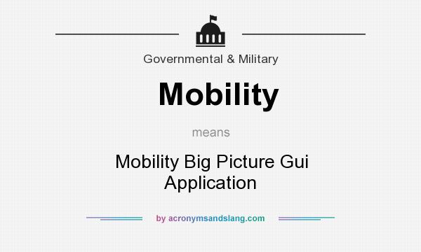 What does Mobility mean? It stands for Mobility Big Picture Gui Application