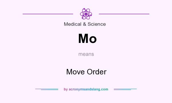 What does Mo mean? It stands for Move Order
