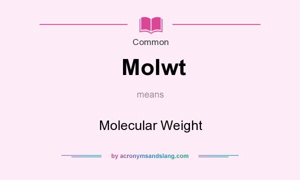 What does Molwt mean? It stands for Molecular Weight