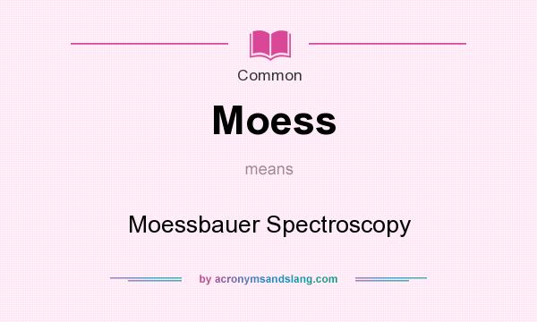 What does Moess mean? It stands for Moessbauer Spectroscopy