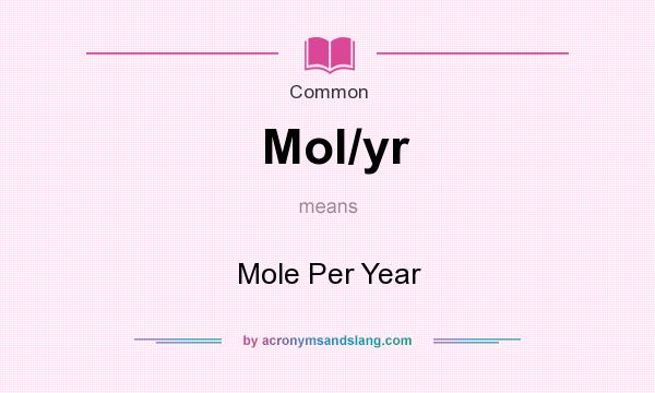 What does Mol/yr mean? It stands for Mole Per Year