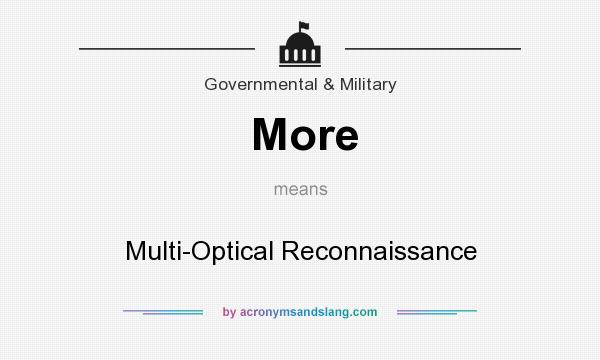 What does More mean? It stands for Multi-Optical Reconnaissance