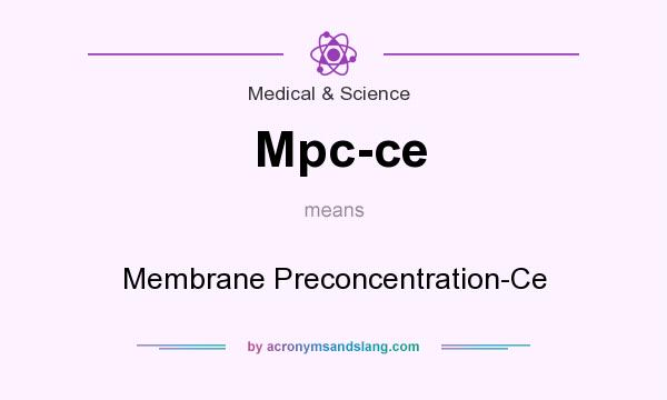What does Mpc-ce mean? It stands for Membrane Preconcentration-Ce
