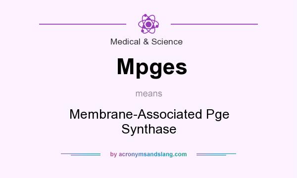 What does Mpges mean? It stands for Membrane-Associated Pge Synthase