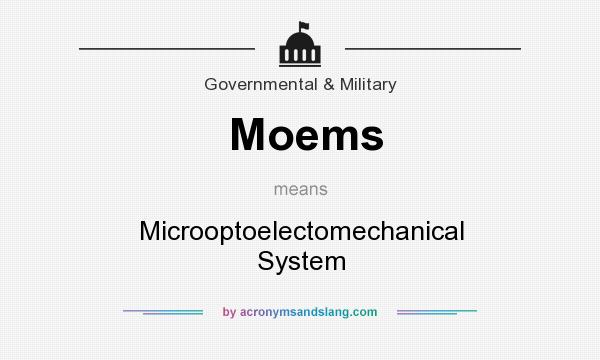 What does Moems mean? It stands for Microoptoelectomechanical System