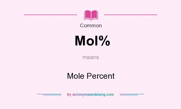 What does Mol% mean? It stands for Mole Percent