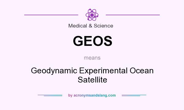 What does GEOS mean? It stands for Geodynamic Experimental Ocean Satellite