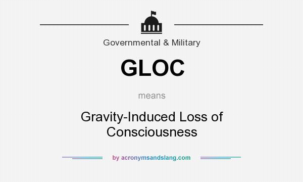 What does GLOC mean? It stands for Gravity-Induced Loss of Consciousness