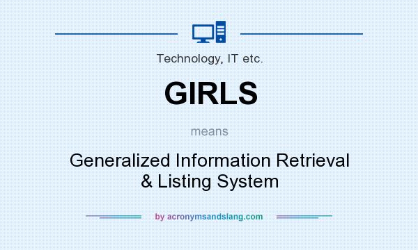 What does GIRLS mean? It stands for Generalized Information Retrieval & Listing System