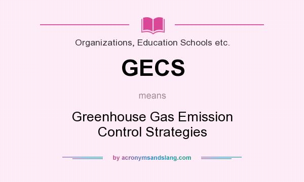 What does GECS mean? It stands for Greenhouse Gas Emission Control Strategies