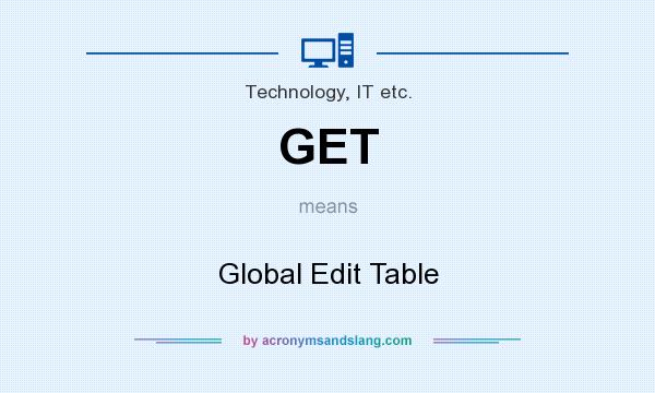 What does GET mean? It stands for Global Edit Table