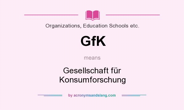What does GfK mean? It stands for Gesellschaft für Konsumforschung