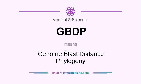 What does GBDP mean? It stands for Genome Blast Distance Phylogeny