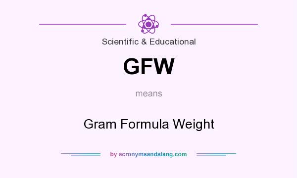 What does GFW mean? It stands for Gram Formula Weight