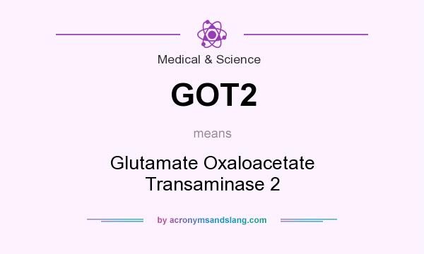 What does GOT2 mean? It stands for Glutamate Oxaloacetate Transaminase 2