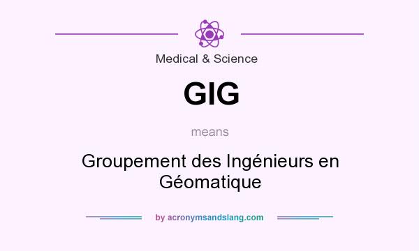 What does GIG mean? It stands for Groupement des Ingénieurs en Géomatique