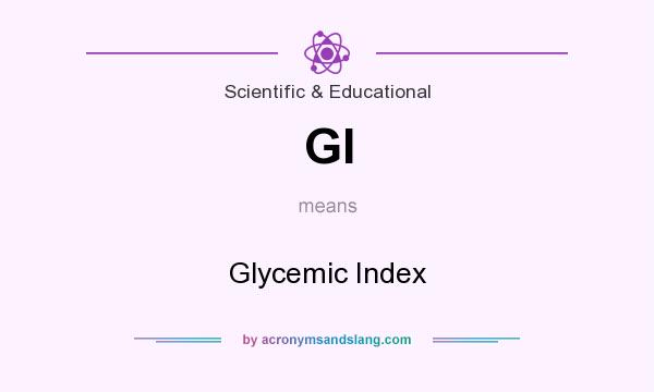 What does GI mean? It stands for Glycemic Index