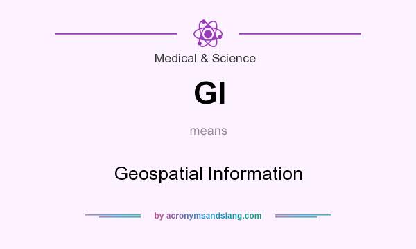 What does GI mean? It stands for Geospatial Information