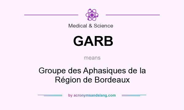 What does GARB mean? It stands for Groupe des Aphasiques de la Région de Bordeaux