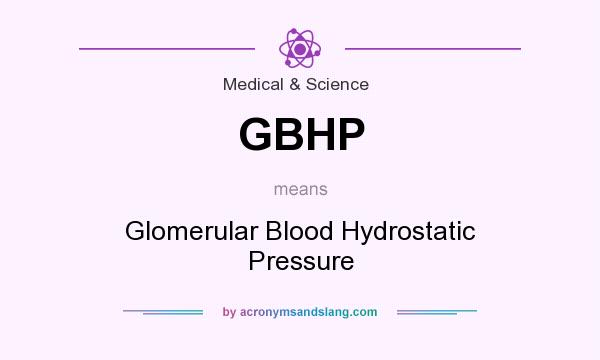 What does GBHP mean? It stands for Glomerular Blood Hydrostatic Pressure